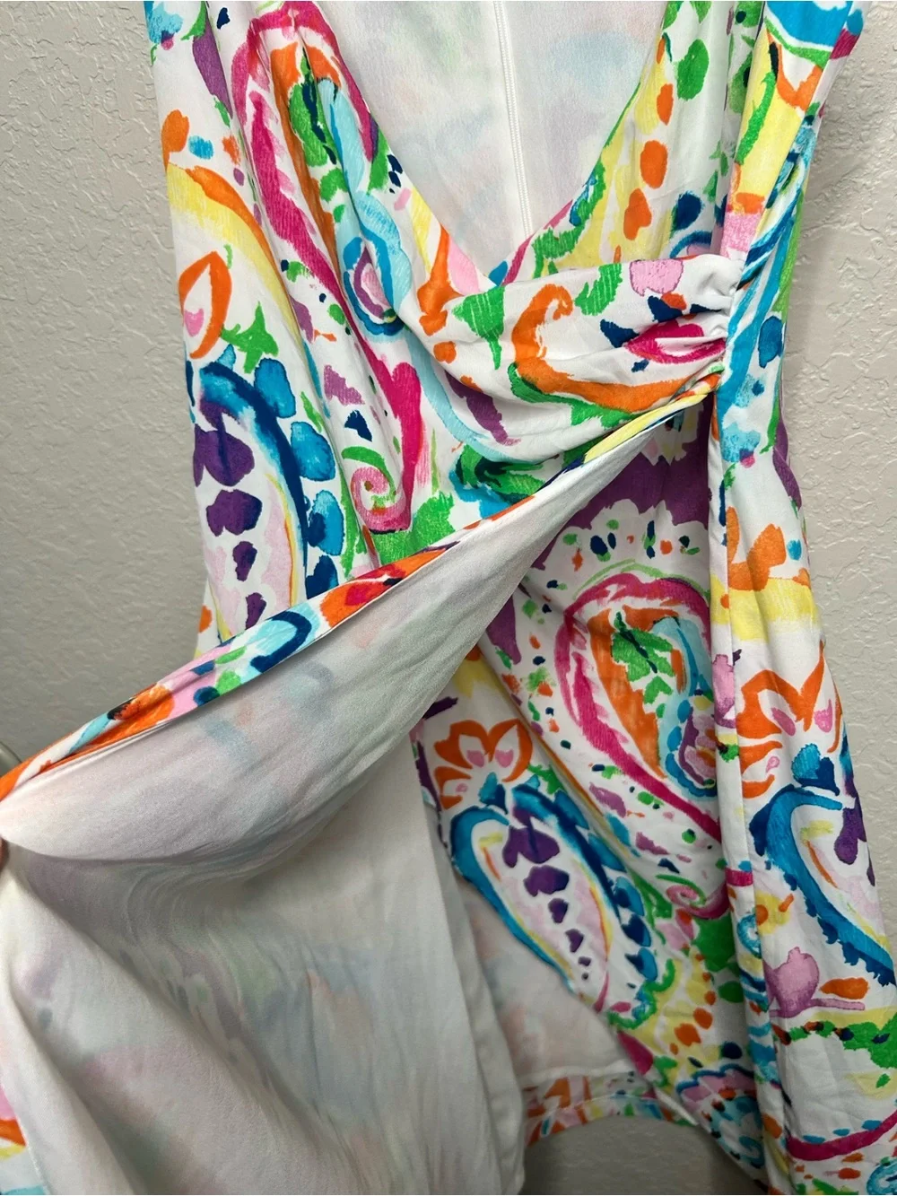 Lauren Ralph Lauren Colorful Paisley Faux Wrap Sleeveless Dress Size 6 - Picture 4 of 9